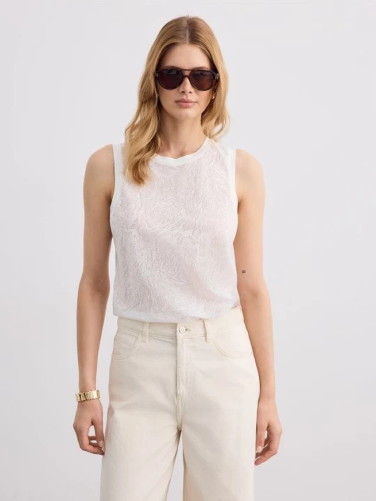 Foto del prodotto Mohito - Blusa leggera con pizzo - panna