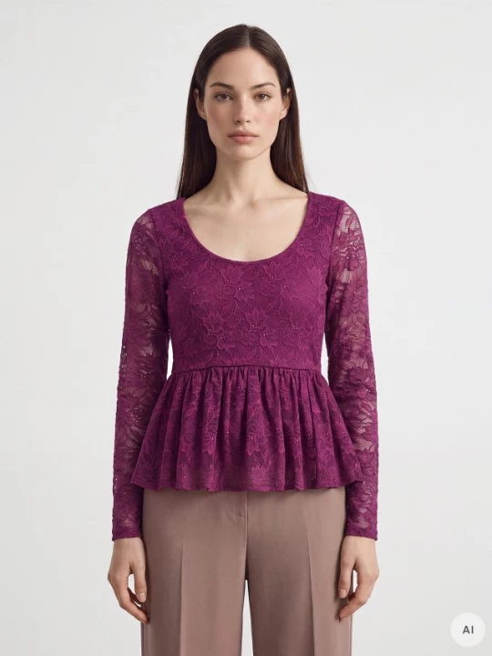 Foto del prodotto Mohito - Blusa leggera con pizzo - viola scuro