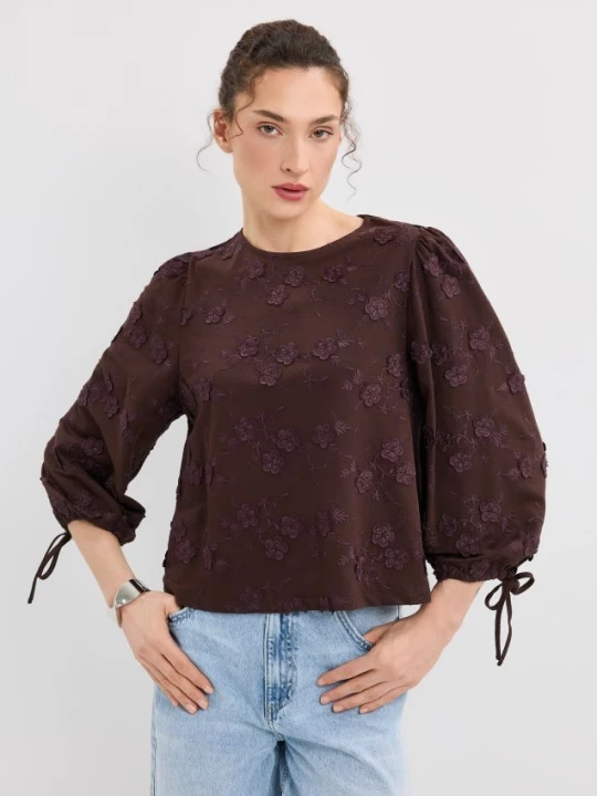 Foto del prodotto Mohito - Blusa ricamata - marrone scuro