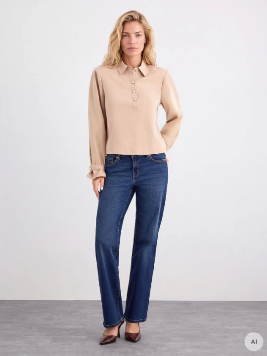 Foto del prodotto Mohito - Blusa semplice con colletto - beige