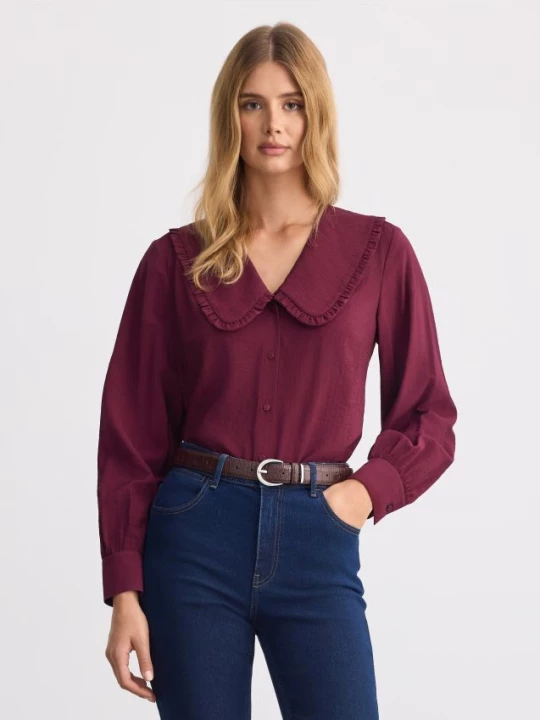 Foto del prodotto Mohito - Camicia con colletto decorativo - mogano