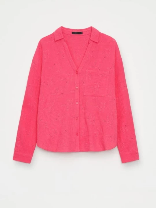 Foto del prodotto Mohito - Camicia in misto cotone con dettagli ricamati - rosa shocking
