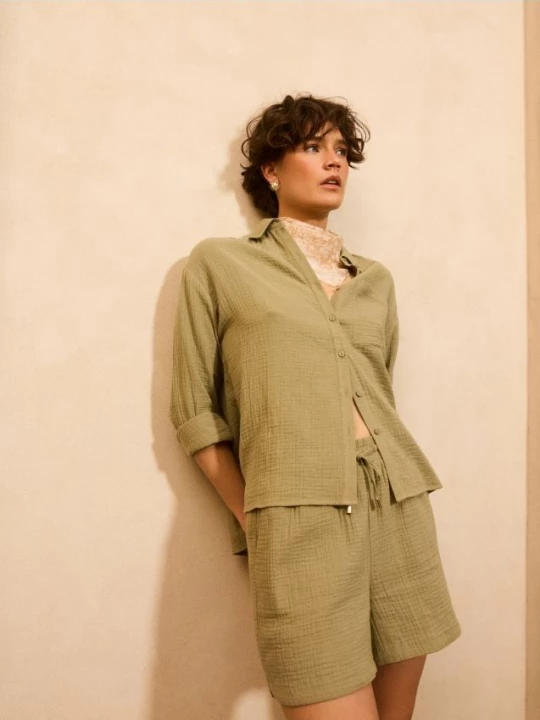 Foto del prodotto Mohito - Camicia in misto cotone - verde oliva chiaro