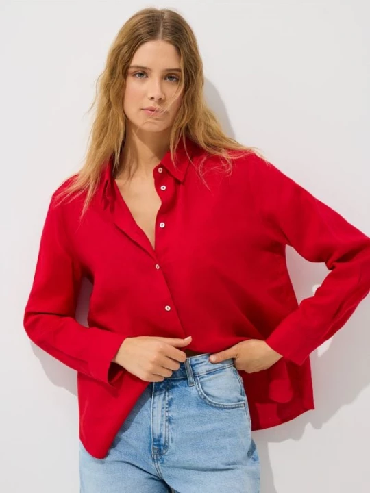 Foto del prodotto Mohito - Camicia in misto lino - rosso