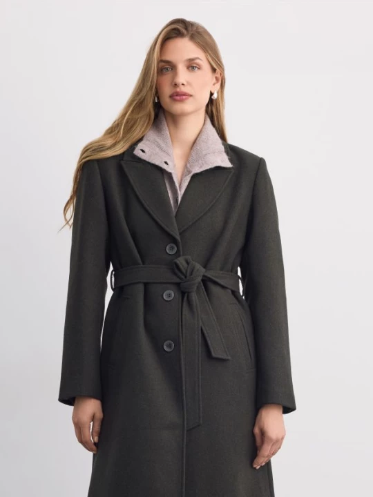 Foto del prodotto Mohito - Cappotto dal design classico con cintura da allacciare in vita - verde polveroso