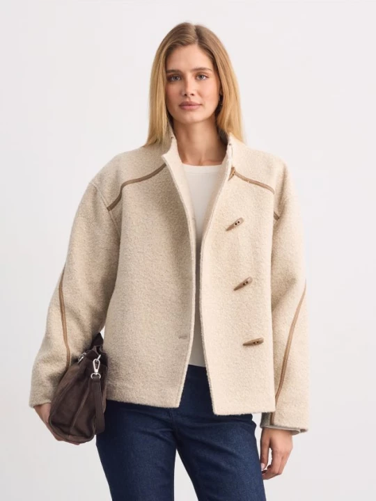 Foto del prodotto Mohito - Giacca con collo in pelliccia - beige