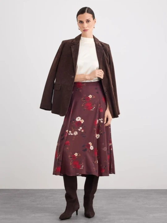 Foto del prodotto Mohito - Gonna midi a fiori - maroon