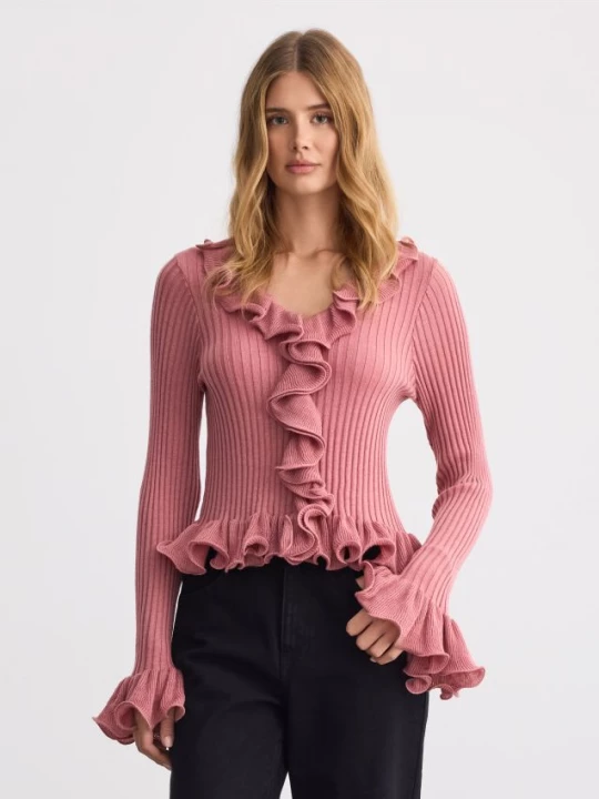 Foto del prodotto Mohito - Maglione a volant - rosa cipria