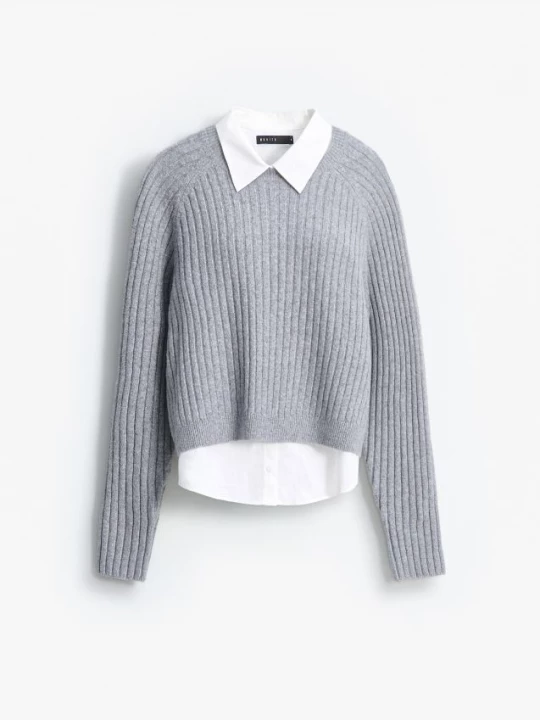 Foto del prodotto Mohito - Maglione con camicia - grigio chiaro