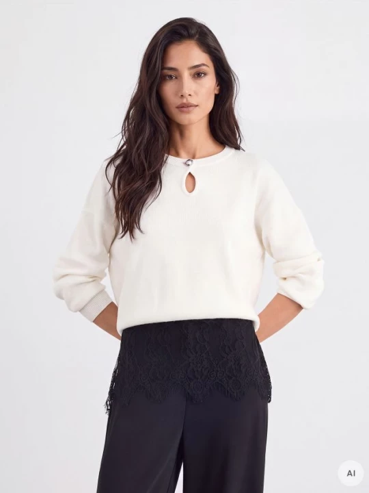 Foto del prodotto Mohito - Maglione con dettaglio intagliato - bianco
