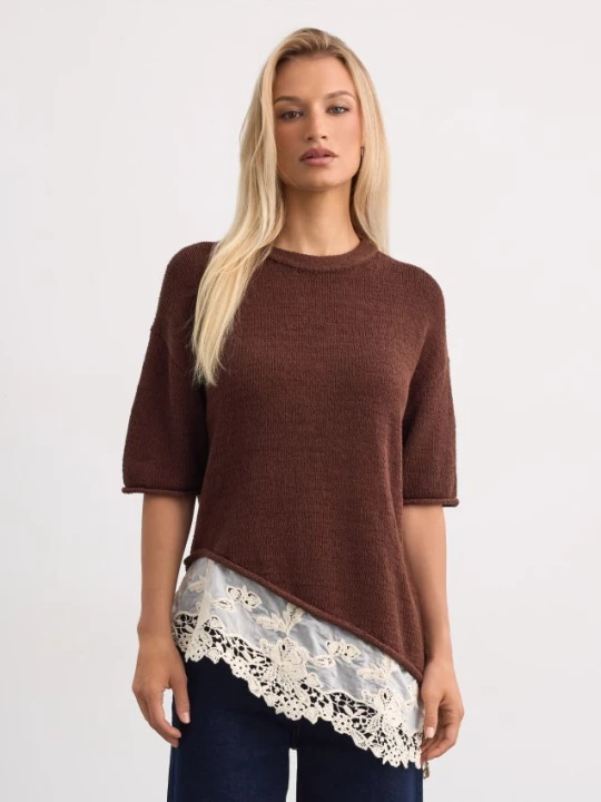 Foto del prodotto Mohito - Maglione con pizzo - marrone