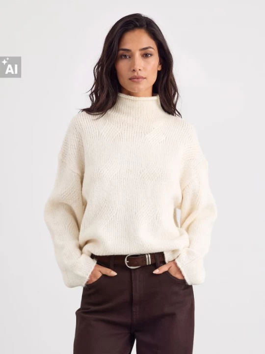 Foto del prodotto Mohito - Maglione con scollo a ciambella - panna