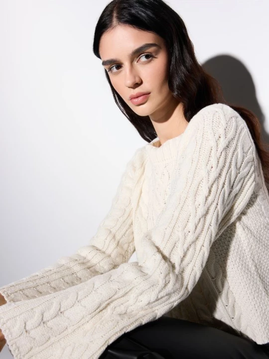 Foto del prodotto Mohito - Maglione con trama decorativa - panna