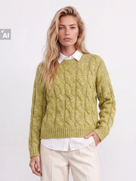 Foto del prodotto Mohito - Maglione misto lana - verde oliva chiaro