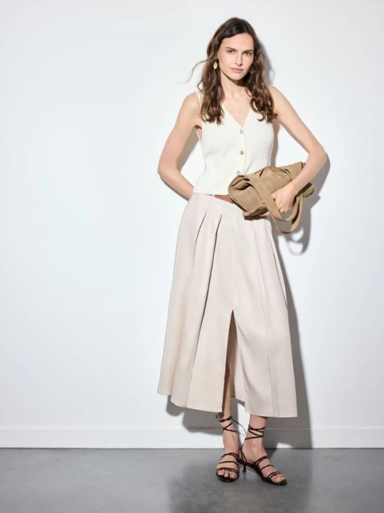 Foto del prodotto Mohito - Midi skirt with belt - beige