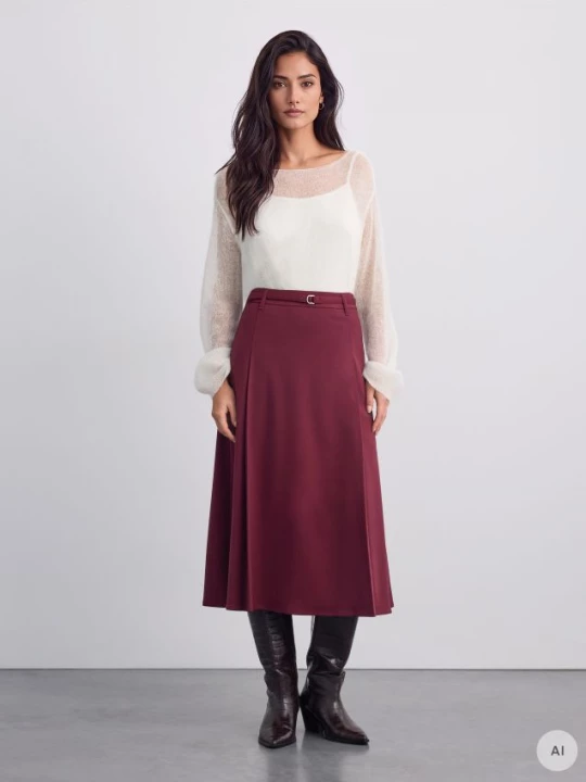 Foto del prodotto Mohito - Midi skirt with belt - mogano