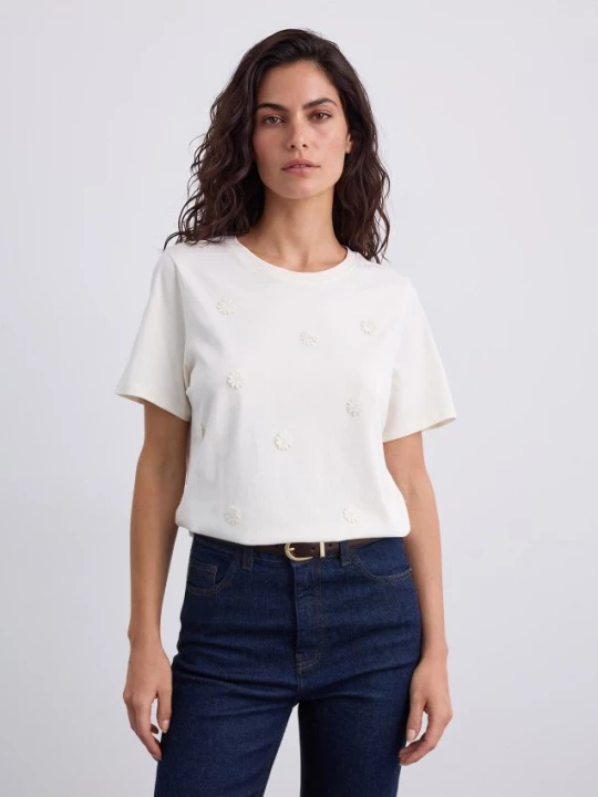 Foto del prodotto Mohito - T-shirt con applique - panna