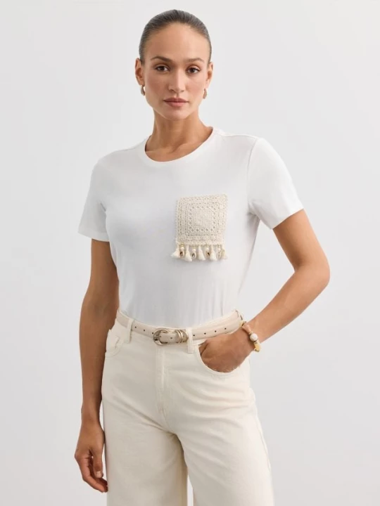 Foto del prodotto Mohito - T-shirt con applique - panna