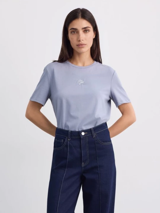 Foto del prodotto Mohito - T-shirt con motivo ricamato - blu pallido