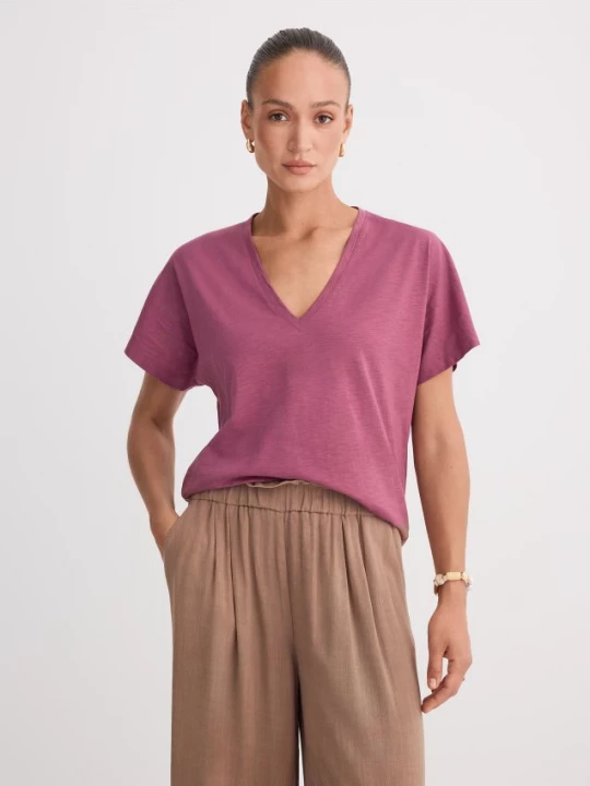 Foto del prodotto Mohito - T-shirt con scollo a V - malva