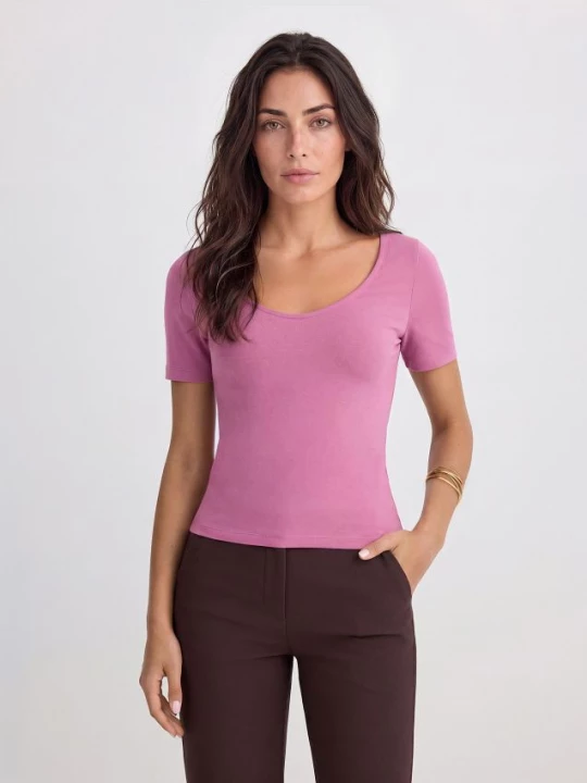 Foto del prodotto Mohito - T-shirt con scollo a V - orchidea