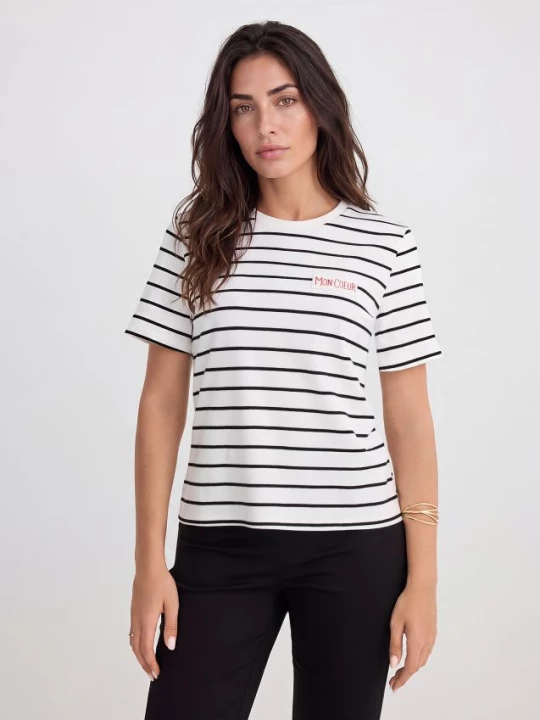 Foto del prodotto Mohito - T-shirt in cotone a righe - bianco