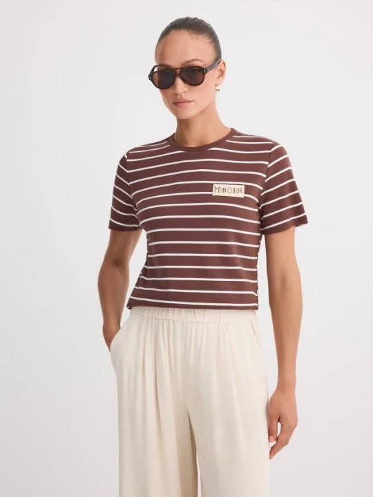 Foto del prodotto Mohito - T-shirt in cotone a righe - marrone