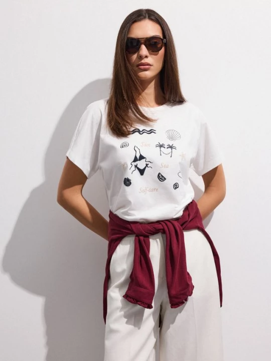Foto del prodotto Mohito - T-shirt stampata - panna