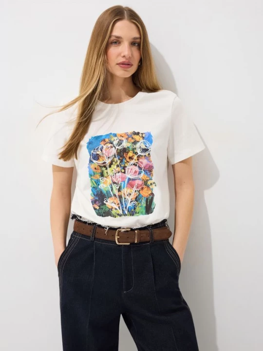 Foto del prodotto Mohito - T-shirt stampata - panna