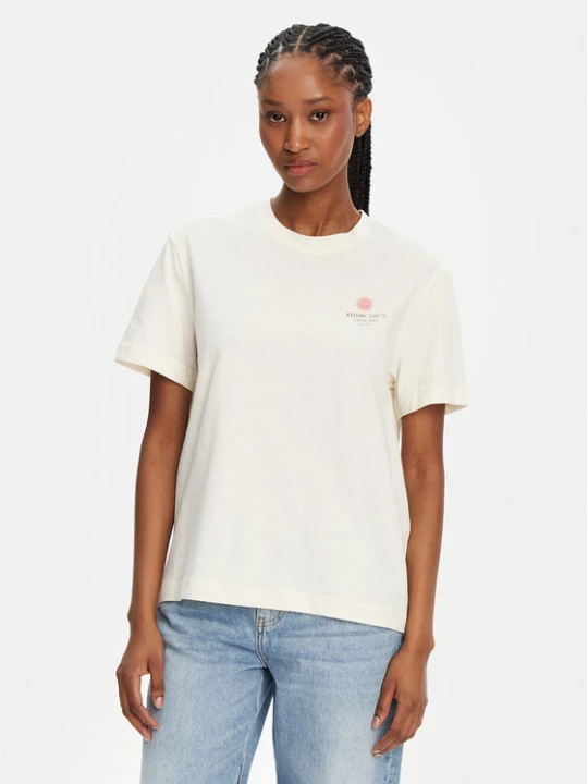 Foto del prodotto Mustang T-shirt Floris 1016141 Écru Relaxed Fit Crema
