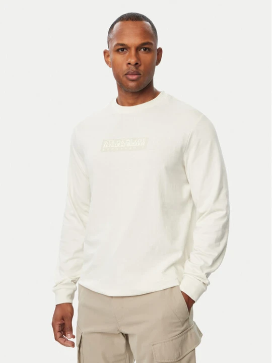 Foto del prodotto Napapijri Longsleeve S-Box Logo NP0A8BC5 Crema Regular Fit