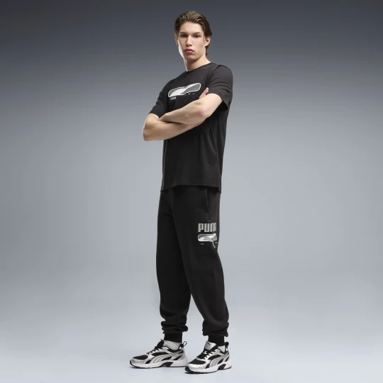 Foto del prodotto Pantaloni della tuta in pile PUMA Sport Logo Play da uomo, Abbigliamento, Nero czarny