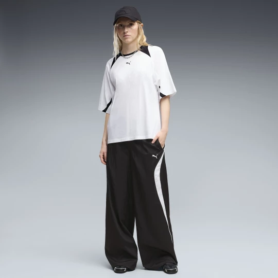 Foto del prodotto Pantaloni in tessuto PUMA dal taglio morbido da donna, Abbigliamento, Nero czarny