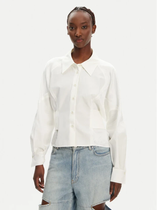 Foto del prodotto PINKO Camicia Controvento 104594 A2BT Bianco Relaxed Fit