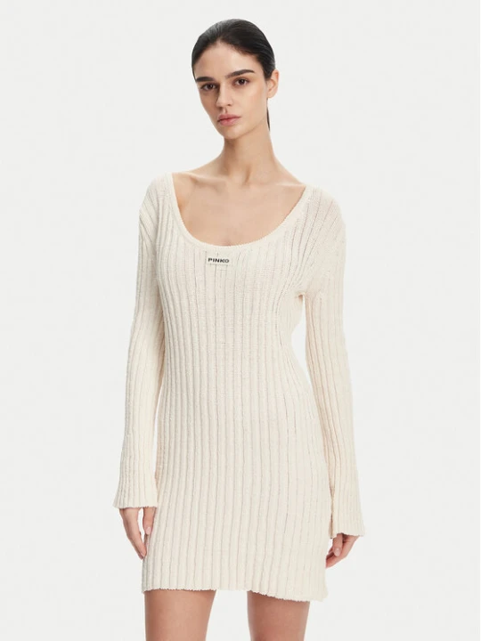 Foto del prodotto PINKO Vestito di maglia 105301 A2N7 Écru Regular Fit Crema