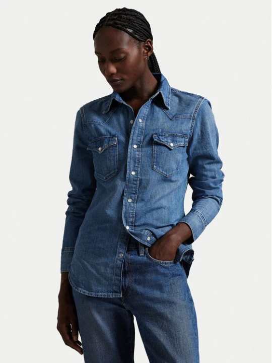 Foto del prodotto Polo Ralph Lauren camicia di jeans 211969402001 Blu scuro Slim Fit