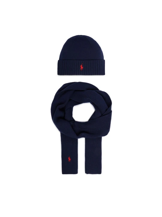 Foto del prodotto Polo Ralph Lauren Set berretto e sciarpa 7, 10951E+11 Blu scuro