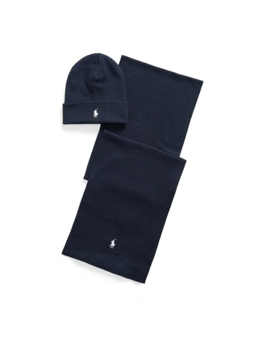Foto del prodotto Polo Ralph Lauren Set berretto e sciarpa 710B28980001 Blu scuro