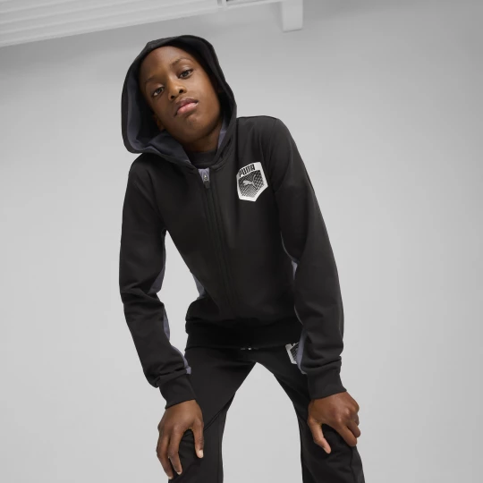 Foto del prodotto PUMA Felpa con cappuccio e zip integrale Active Sports Graphic per ragazzi, Abbigliamento, Nero czarny
