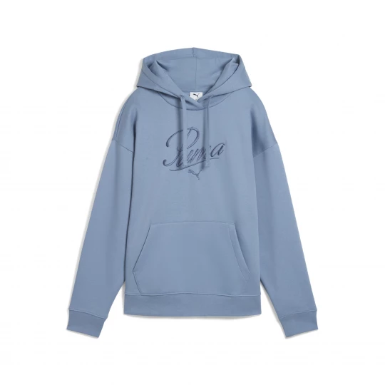 Foto del prodotto PUMA Felpa con cappuccio Essentials Script da donna, Abbigliamento, Blu niebieski