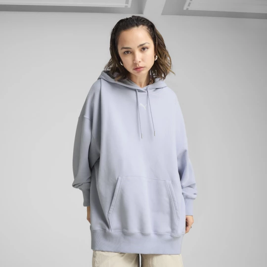 Foto del prodotto PUMA Felpa con cappuccio oversize WARDROBE ESS da donna, Abbigliamento, Blu niebieski
