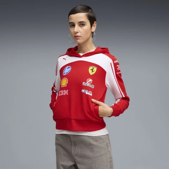 Foto del prodotto PUMA Felpa con cappuccio Scuderia Ferrari HP Replica da donna, Abbigliamento, Rosso czerwony