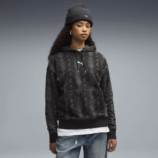 Foto del prodotto PUMA Felpa con cappuccio stampata Snake Pack da donna, Abbigliamento, Nero czarny