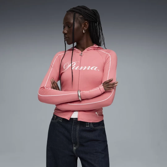Foto del prodotto PUMA Felpa con cappuccio T7 Street Glam da donna, Abbigliamento, Rosa różowy