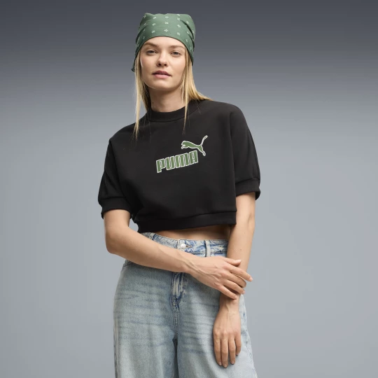 Foto del prodotto PUMA Felpa con logo Essentials Elevated No. 1 dal taglio morbido da donna, Abbigliamento, Nero czarny