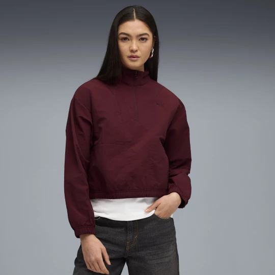 Foto del prodotto PUMA Felpa con zip corta HER dal taglio morbido da donna, Accessori, Rosso czerwony