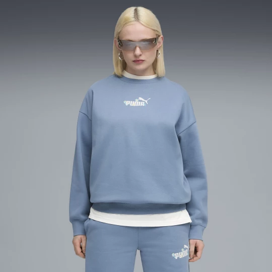 Foto del prodotto PUMA Felpa girocollo oversize Essentials Nature 2.0 da donna, Abbigliamento, Blu niebieski