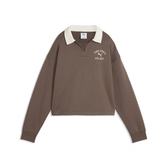 Foto del prodotto PUMA Felpa polo Varsity dal taglio morbido da donna, Abbigliamento, Marrone brązowy