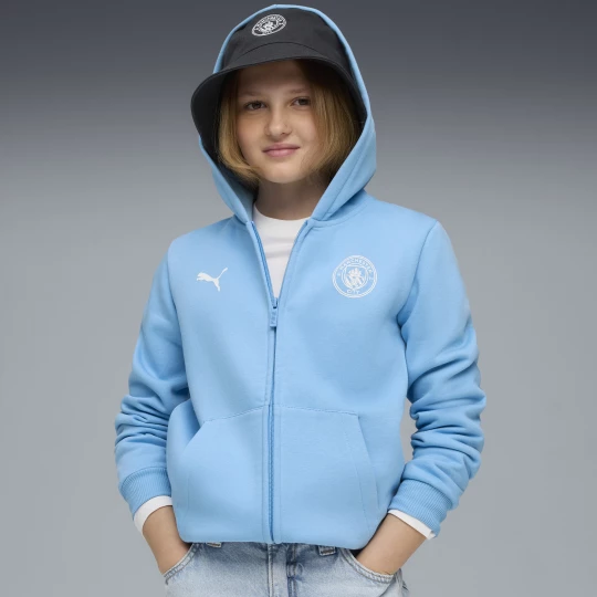 Foto del prodotto PUMA Giacca con cappuccio Manchester City FtblEssentials per ragazzi, Abbigliamento, Blu niebieski