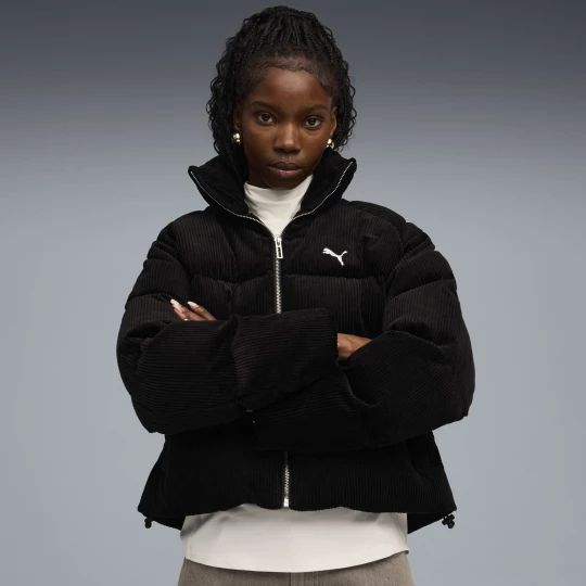 Foto del prodotto PUMA Giacca imbottita in velluto a coste Wardrobe Essentials da donna, Abbigliamento, Nero czarny